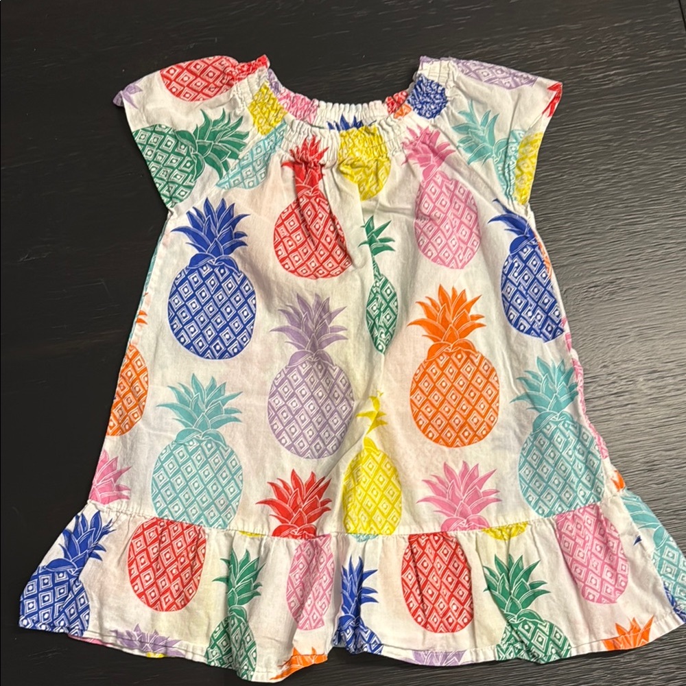 Colorful Pineapple Print Kids Dress